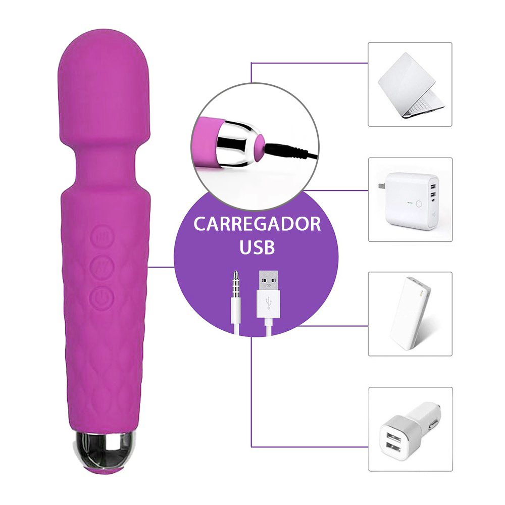 Capa com detalhes t�cnicos do Massageador Er�tico Stacy Pink, incluindo material, bateria e modos de vibra��o