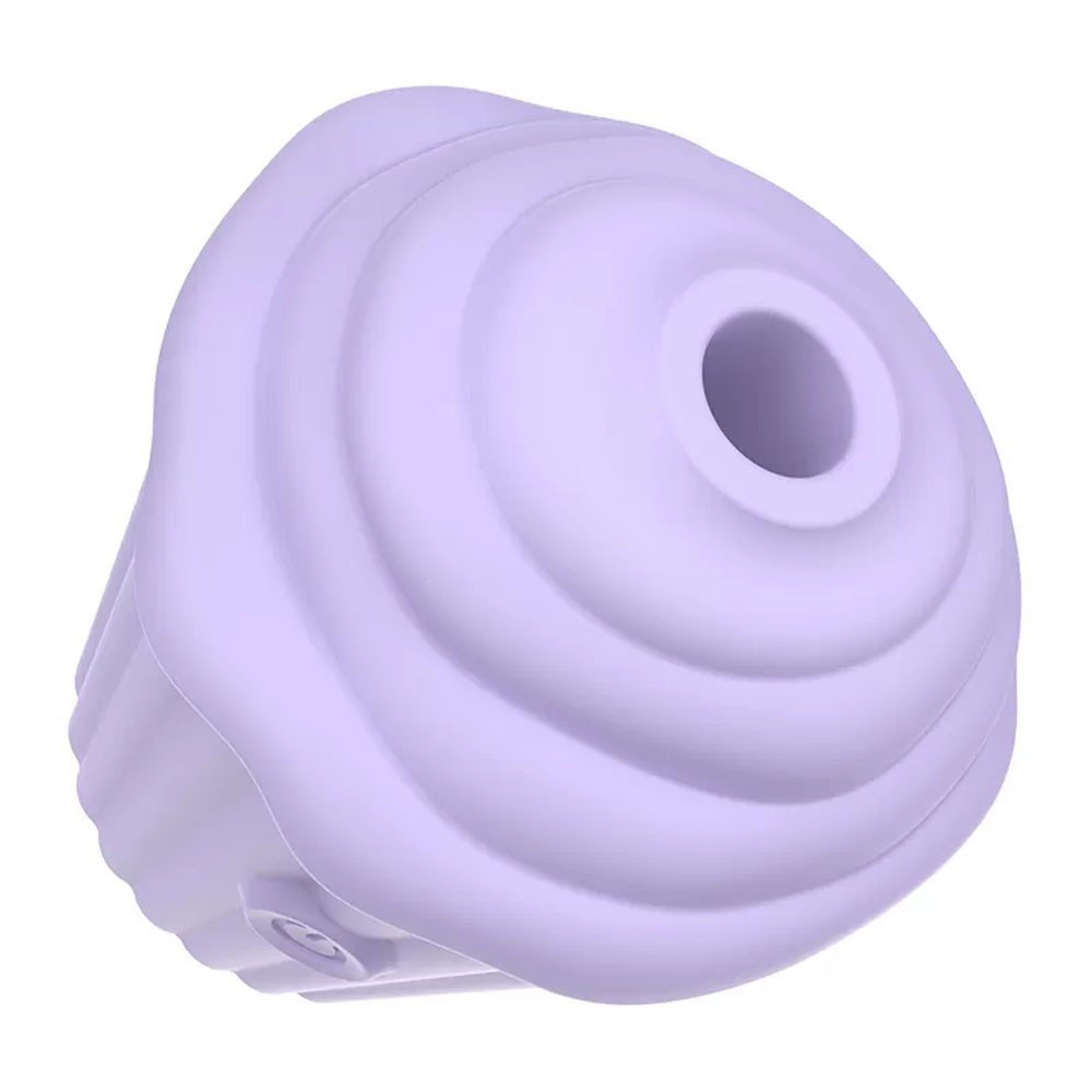 Vibrador Discreto Cup Cake Rosa, vista superior do vibrador com detalhe do orif�cio para estimula��o