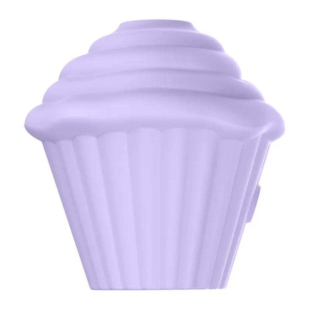Vibrador Discreto Cup Cake Rosa, imagem ambientada do produto real com a caixa, mostrando o orif�cio vibrat�rio com efeito de pulsa��o