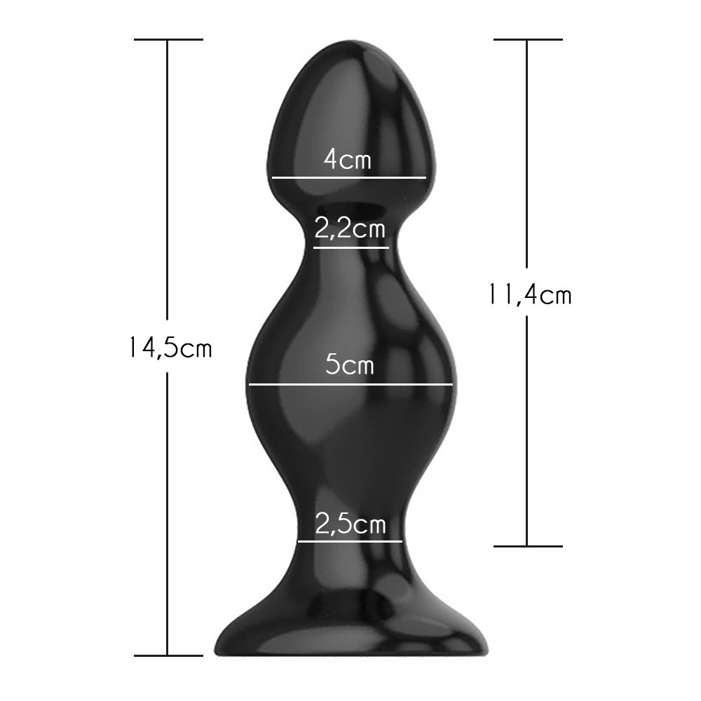 Plug Anal Super Butt Plug em Silicone Preto | Foto 03