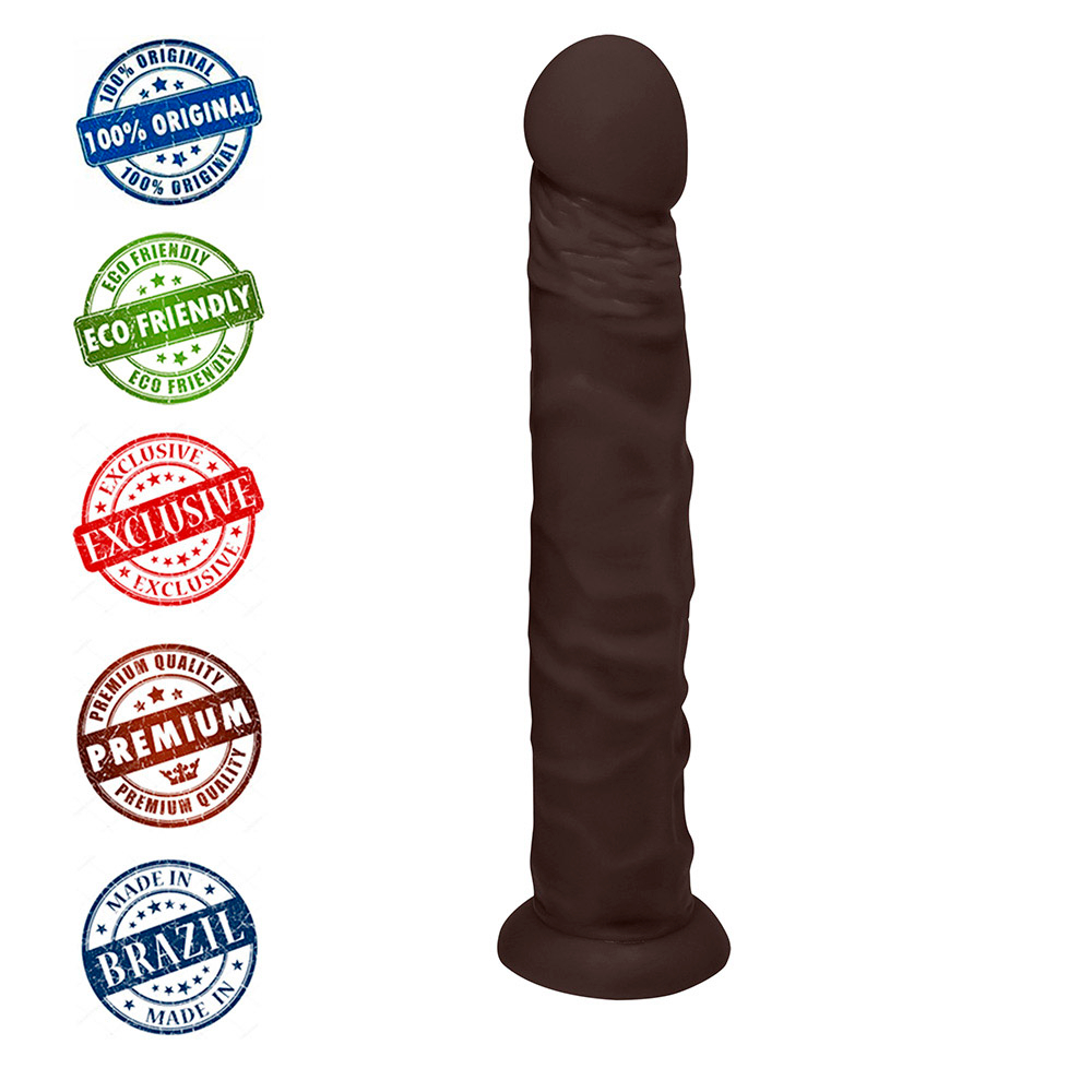 P�nis de Borracha com Base Protheus 24 x 4cm Marrom, vista superior