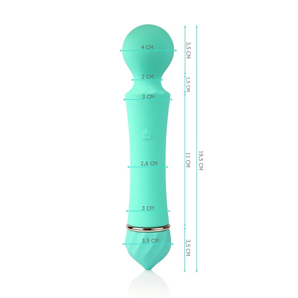 Tamanhos e dimens�es detalhadas do Massageador Er�tico Shiva Cyan