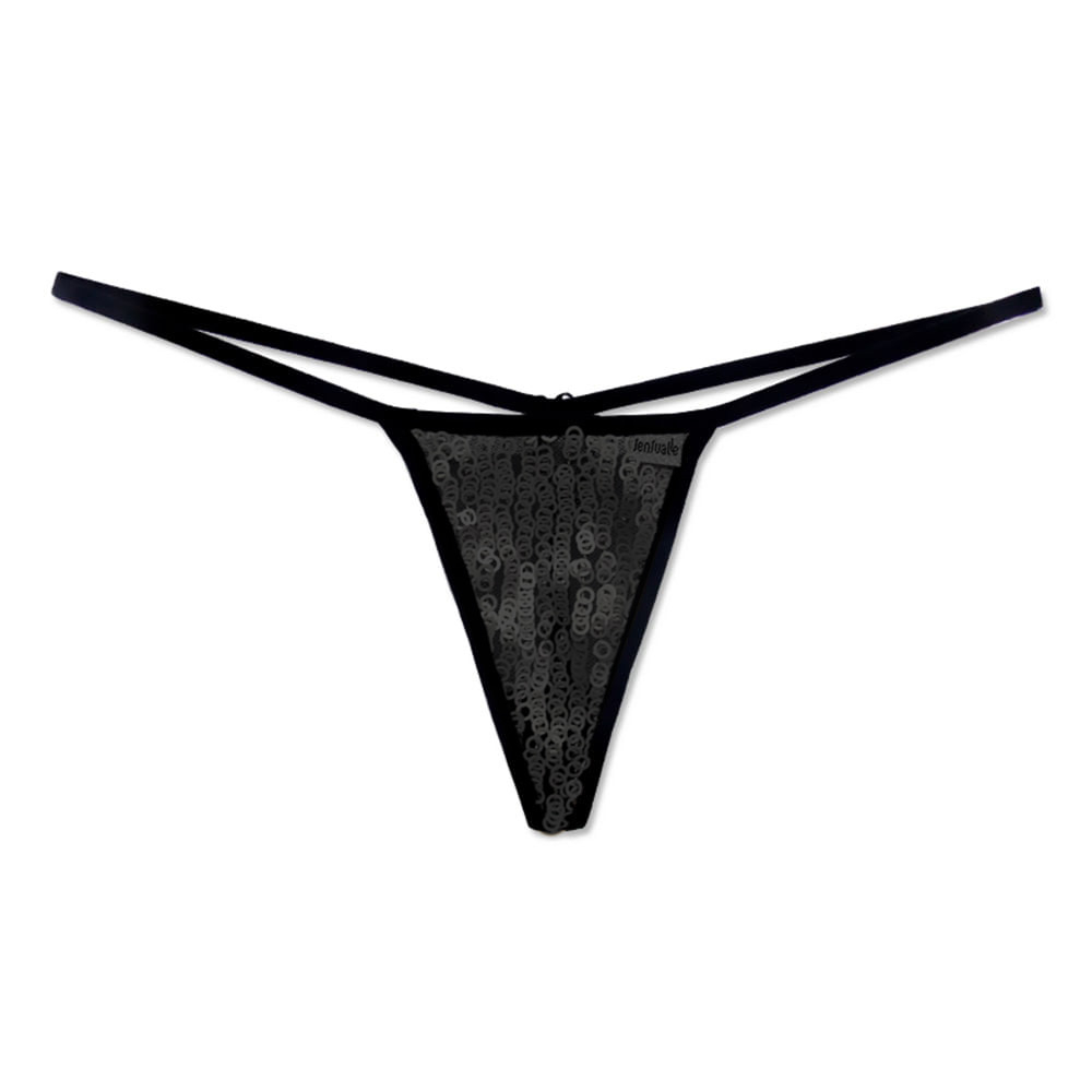 Calcinha String Fio Dental Sexy Tapa Sexo com Paete na Frente Preta | Foto 05