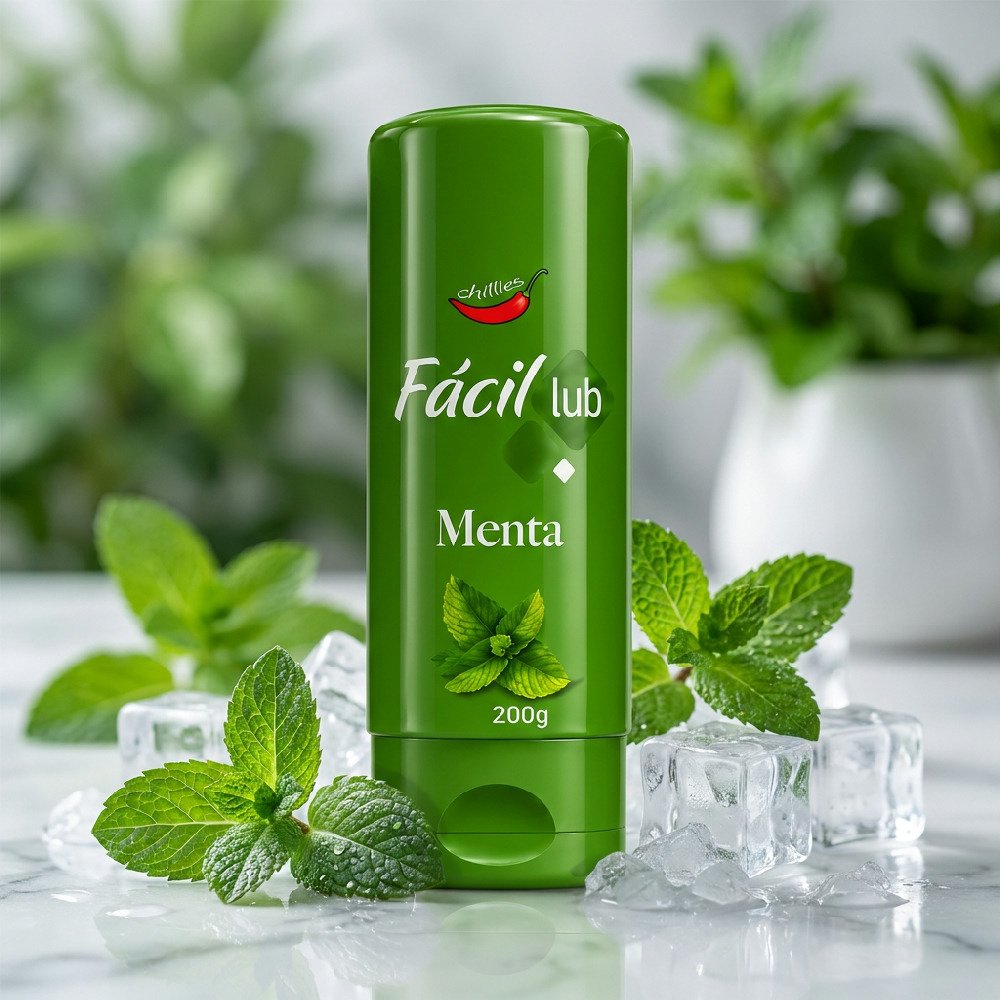 Benef�cios do Lubrificante Beij�vel F�cil Lub Sabor Menta 200g: aumenta excita��o, diminui atrito, �timo para massagem e sexo oral