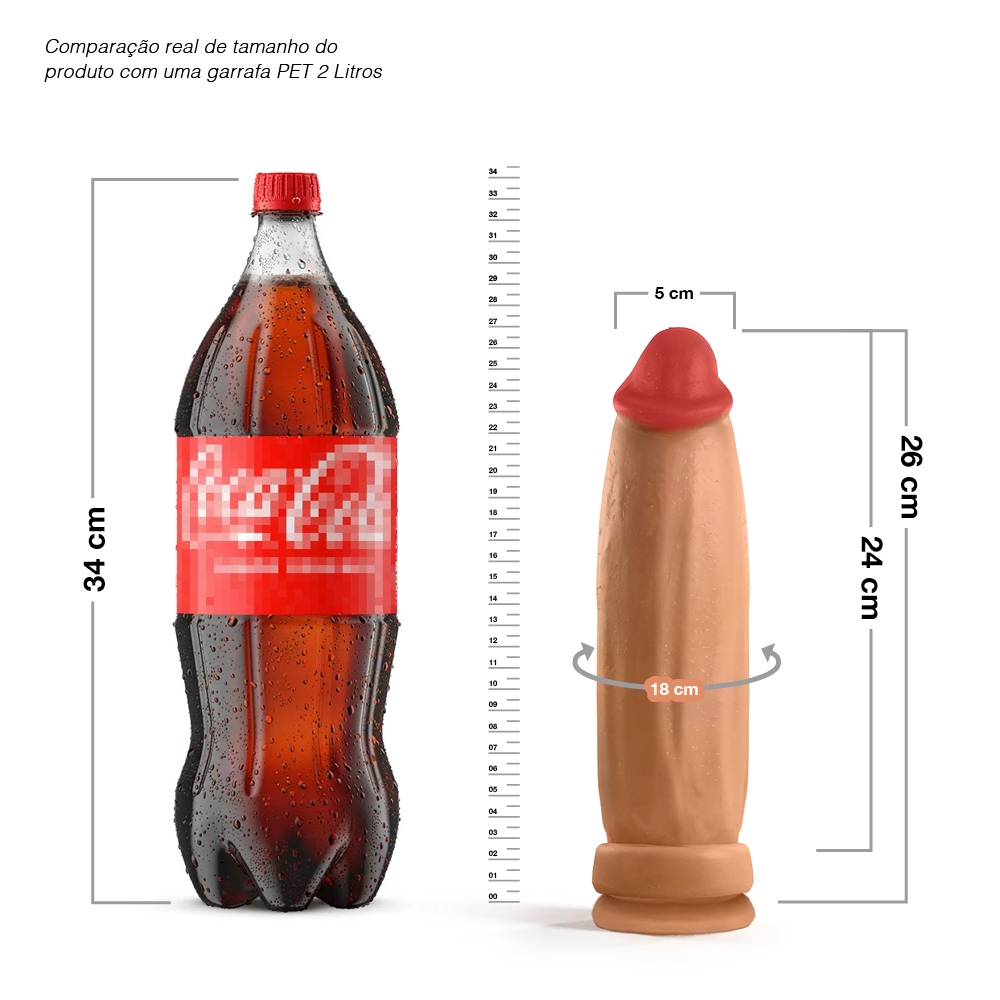 P�nis Grande e Grosso Bananinha com Ventosa em um �ngulo que destaca sua flexibilidade e tamanho total de 24x6cm
