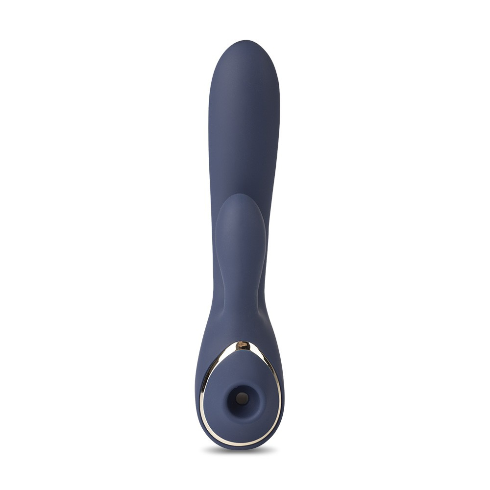 Vibrador Rabbit em Silicone com 10 Vibra��es e 3 Ondas de Press�o Recarreg�vel Azul | Foto 03