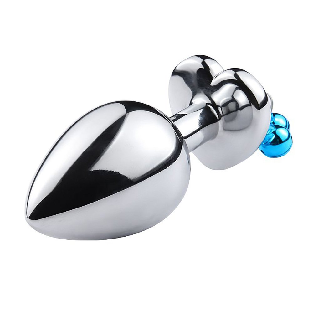 Plug Anal Joia em A�o Cora��o com Sininho Tamanho P Azul | Foto 03