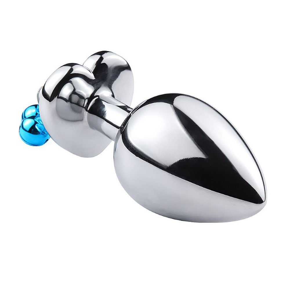 Plug Anal Joia em A�o Cora��o com Sininho Tamanho P Azul | Foto 04