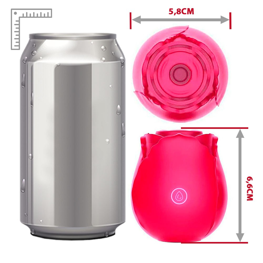 Vibrador Discreto em Silicone Recarreg�vel com 10 Modos de Pulsa��o Vermelho - base do aparelho com porta de carregamento USB