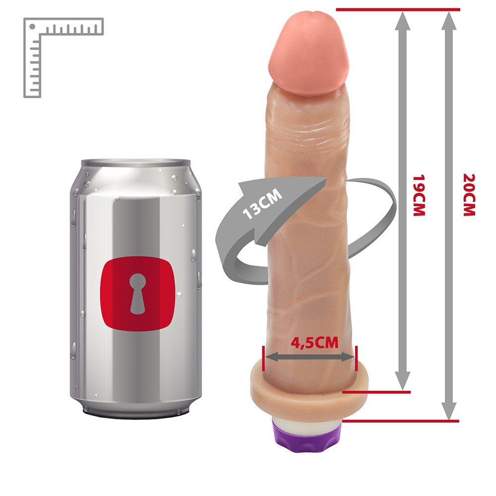 P�nis Real�stico Vibrador Jueves 20x4,5cm Bege - vista do topo