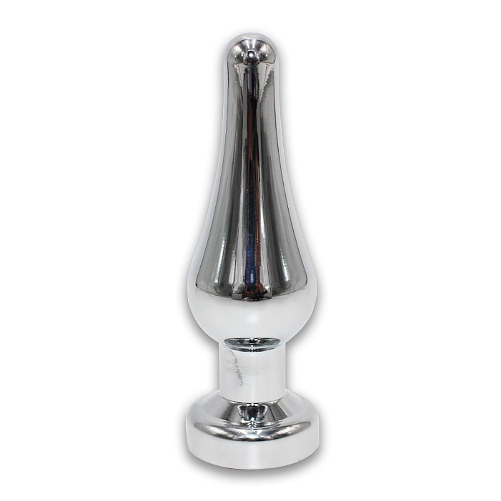 Plug Anal Joia em A�o Inox com Cristal Pink Base Segura Formato C�nico Anat�mico Tam M de 10cm | Foto 02