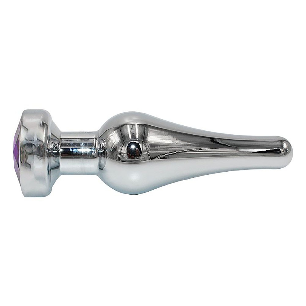 Plug Anal Joia em A�o Inox com Cristal Pink Base Segura Formato C�nico Anat�mico Tam M de 10cm | Foto 04
