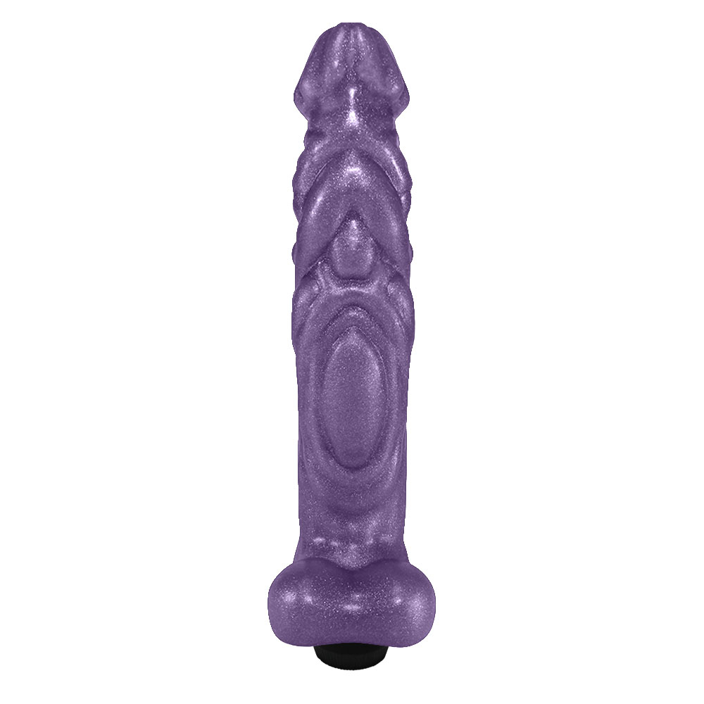P�nis em PVC Flex�vel com Massageador Things com Vibrador 20 x 4cm Roxo Cintilante | Foto 03
