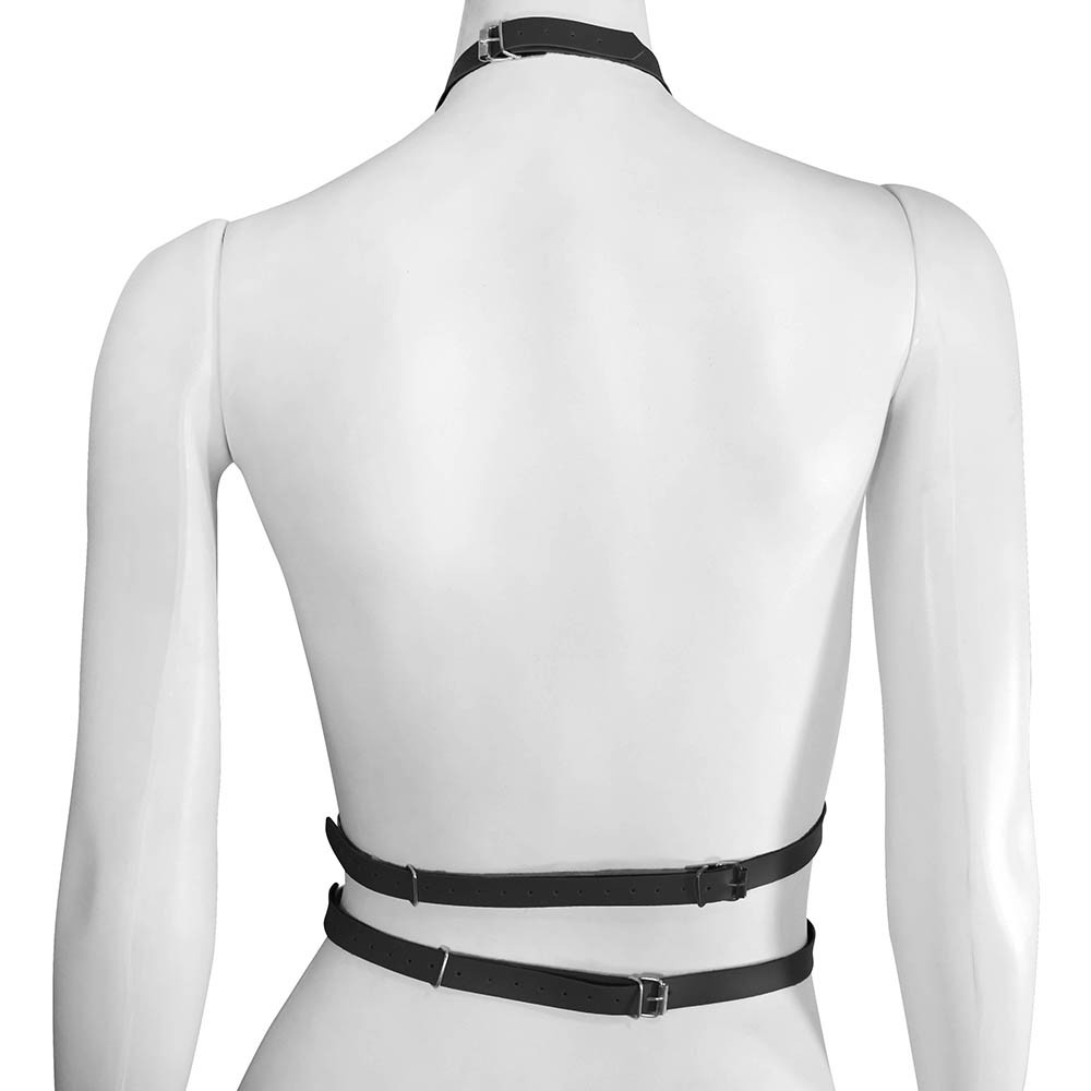 Harness Arreio em PU (Imita��o de Couro) Feminino Ajust�vel Preto | Foto 04