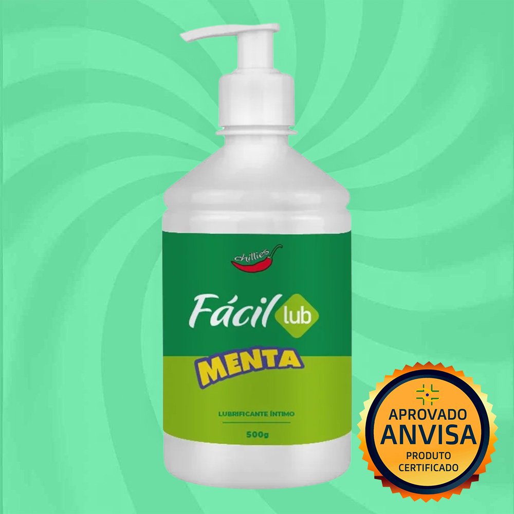 Frasco do Lubrificante F�cil Lub Menta com selo Aprovado ANVISA, Produto Certificado