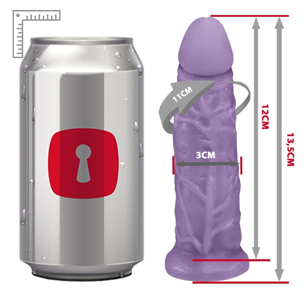 P�nis Maci�o Tortinho Lil�s, vista completa mostrando o design ergon�mico para prazer