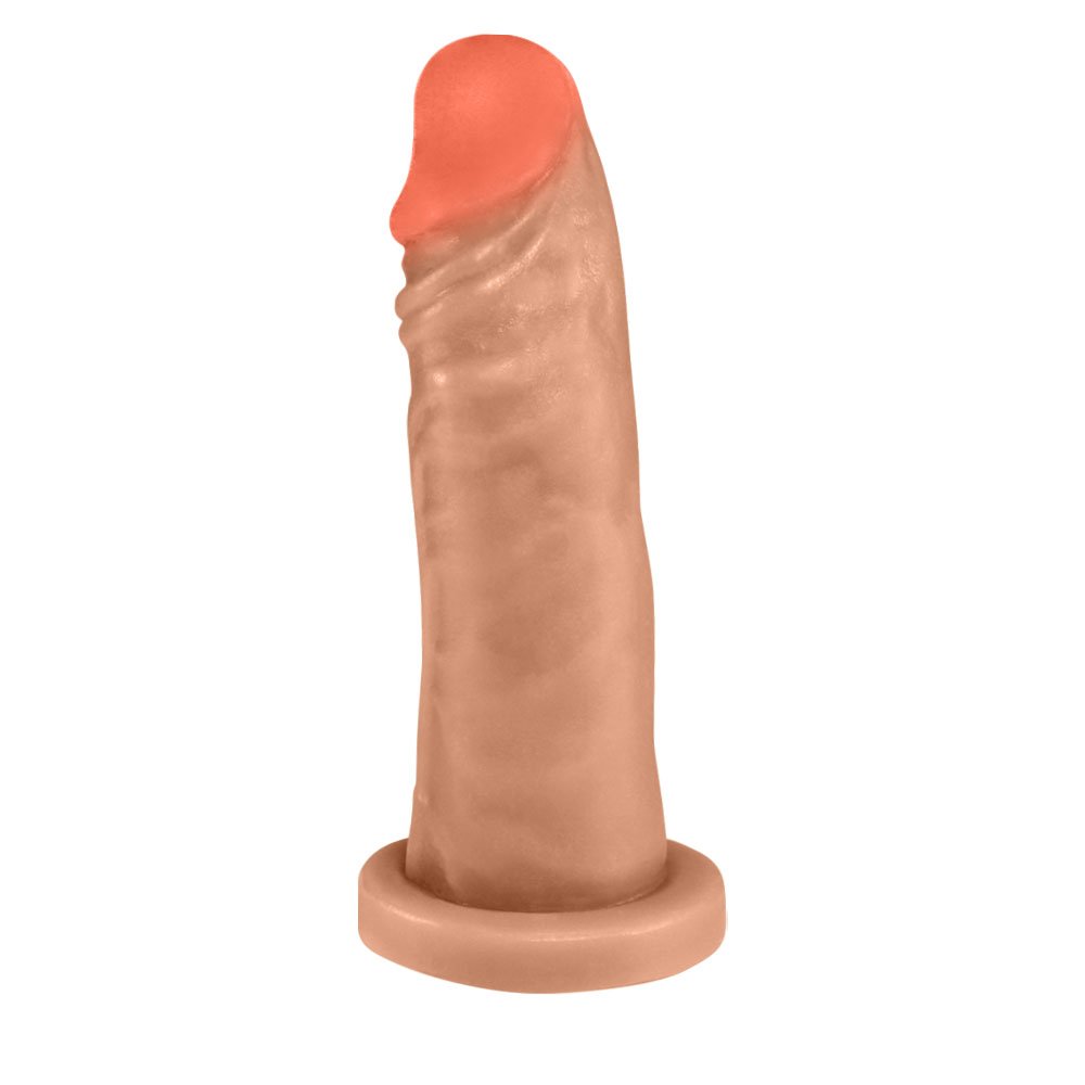 P�nis Maci�o Lindo para Cinta em PVC Flex�vel At�xico, cor Bege, vista lateral
