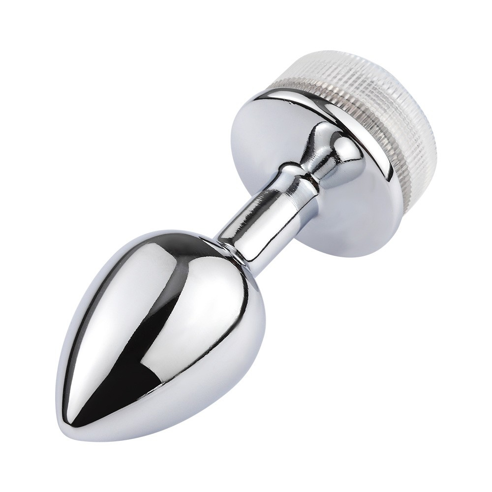 Plug Anal Joia em A�o com Luz de LED e Controle sem Fio 7,5 x 3,5cm Prata | Foto 03