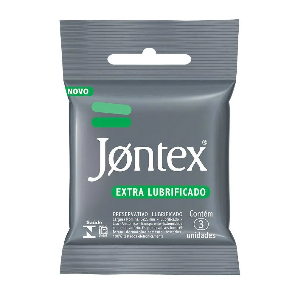 Preservativo Jontex Extra Lubrificado 3 Unidades | Foto 01