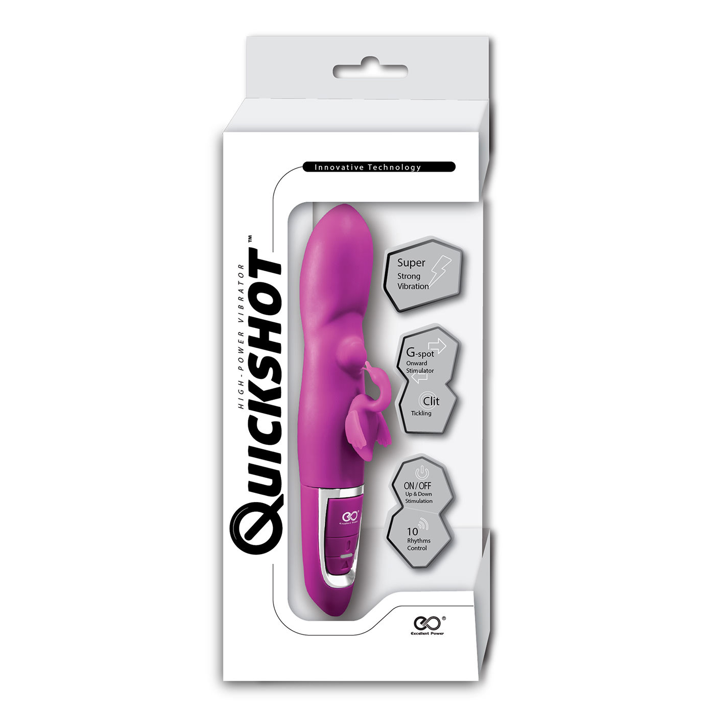 Vibrador Feminino Cisne Pink na embalagem, destacando seu design inovador e a tecnologia de 10 ritmos de vibra��o.