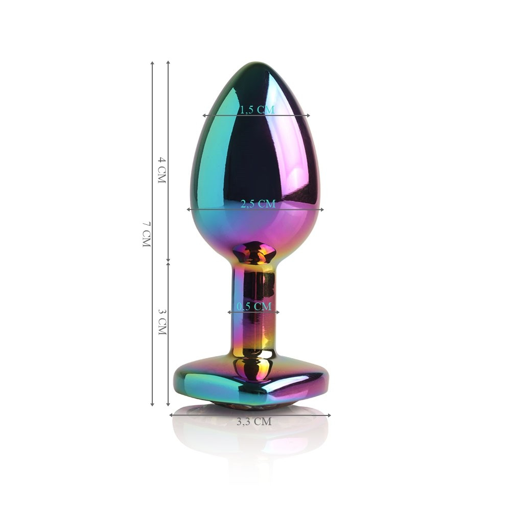 Plug Anal Joia em A�o Luc 7 x 2,5cm Furta-Cor | Foto 03