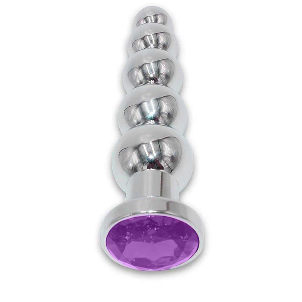 Plug Anal Joia em A�o Formato Escalonado Roxo | Foto 03