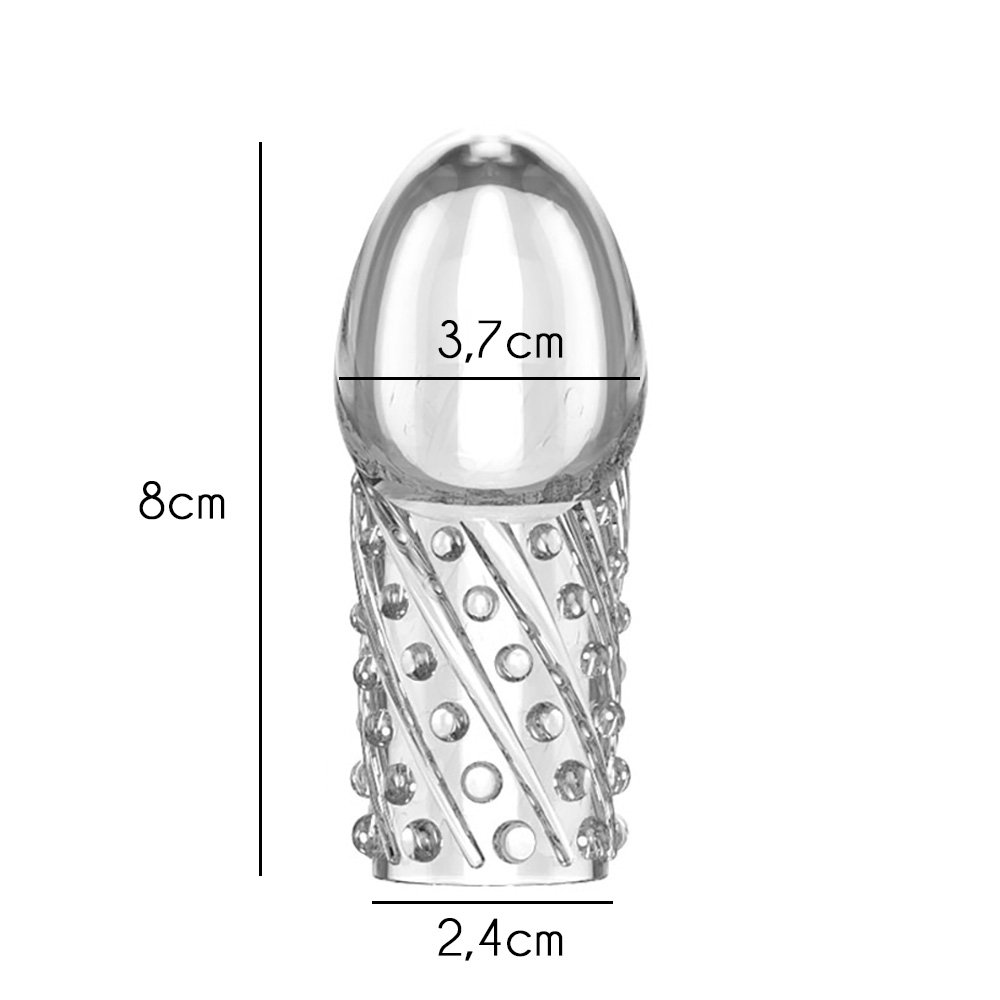 Kit com 2 Cabeças Extensoras Peniana e 3 Anéis em Silicone Transparente | Foto 04 Kit com 2 Cabeças Extensoras Peniana e 3 Anéis em Silicone Transparente | Foto 04
