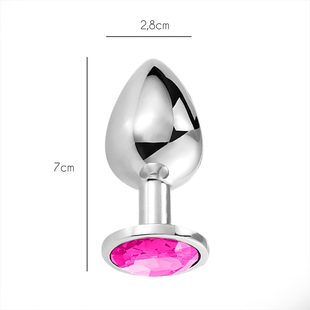 Plug Anal Joia em A�o Redondo Tamanho P Pink | Foto 03