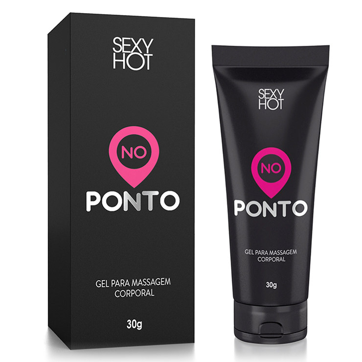 Frasco do Gel Feminino Excitante para Ponto G com Extrato de Jambu 30g ao lado de sua caixa original, em fundo branco