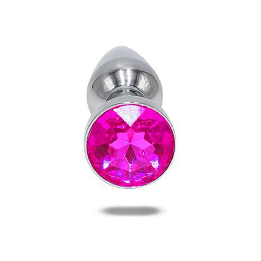 detalhe do acabamento em a�o inox do plug anal joia mostrando brilho met�lico premium e superf�cie lisa
