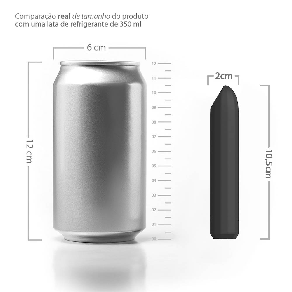 Vibrador Bullet Recarreg�vel em Silicone Nero Preto | Vista de cima, destacando seu design aerodin�mico.