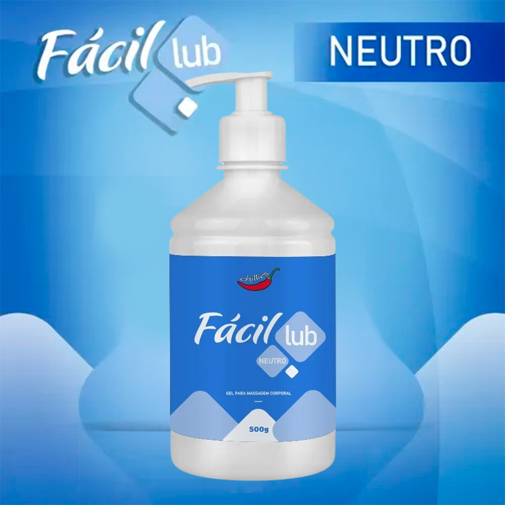 Lubrificante F�cil Lub Neutro 500g em destaque, mostrando o tamanho e a embalagem completa