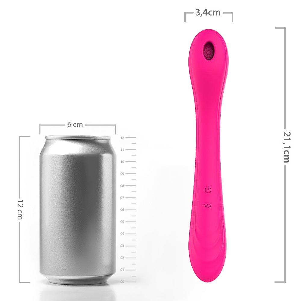 Vibrador Feminino Recarreg�vel Charming Pink em uma m�o, destacando seu design ergon�mico e tamanho ideal para manuseio