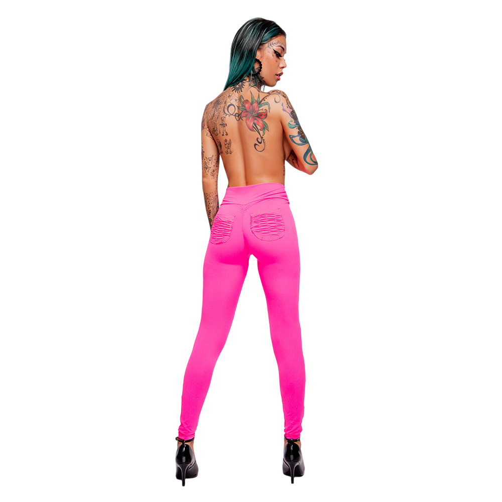 vista traseira da Cal�a Sensual Sexy Pink valorizando gl�teos e efeito levanta bumbum