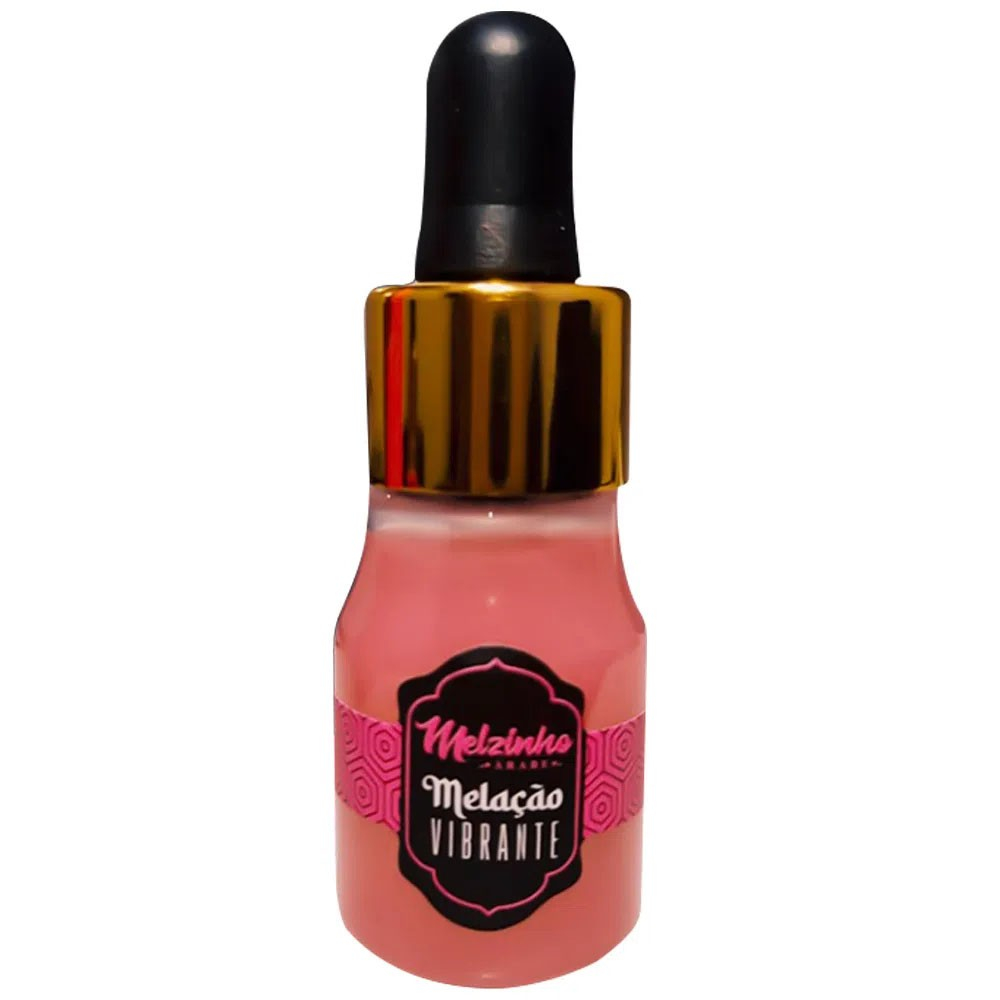 Frasco do �leo para Massagem Vibrante Aroma Chiclete Melzinho �rabe 15ml com conta-gotas dourado