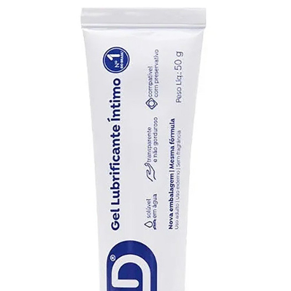Bisnaga do Lubrificante K-Med Gel entreaberta, mostrando a textura do gel transparente