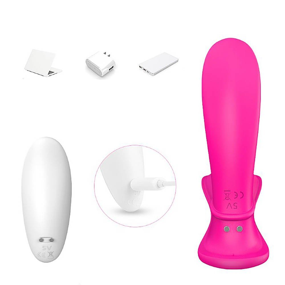Vibrador Duplo em Silicone com 9 Vibrações Recarregável e Controle sem Fio Butterfly Pink | Foto 05