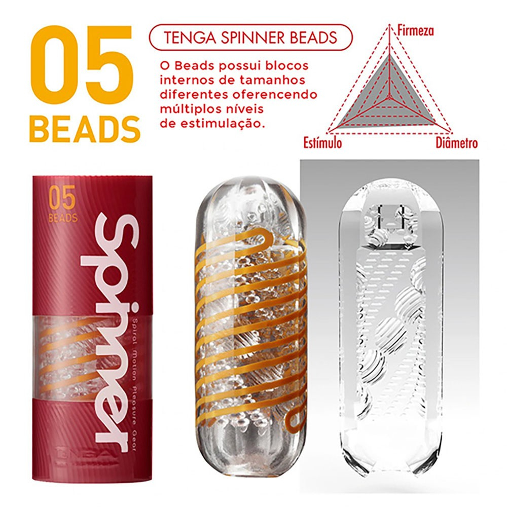 Masturbador Masculino Texturizado Tenga Spinner 05 Beads Vermelho | Foto 03