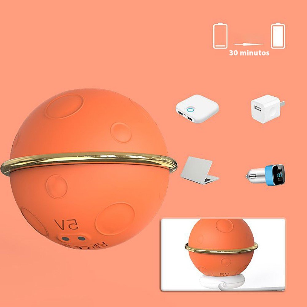 Estimulador de Clit�ris com 9 Pulsa��es Planet Laranja, detalhe da vista superior, com textura e contornos