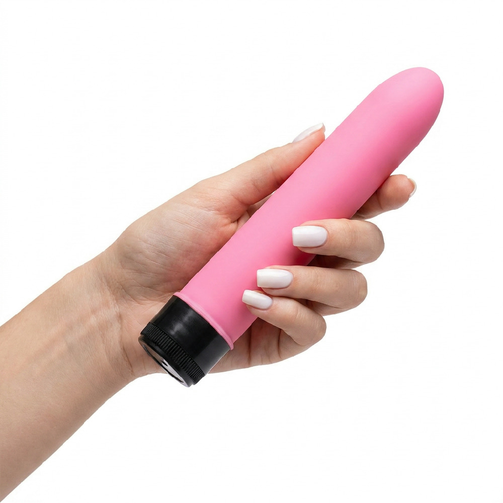Parte inferior do Vibrador Personal Cl�ssico, onde se localiza o compartimento das pilhas e a base de controle