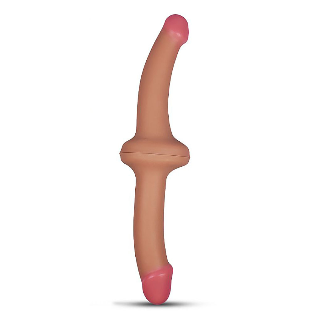 Pênis Duas Pontas Havaiano Flexível Holy Dong 32 x 3,3cm Bege | Foto 02
