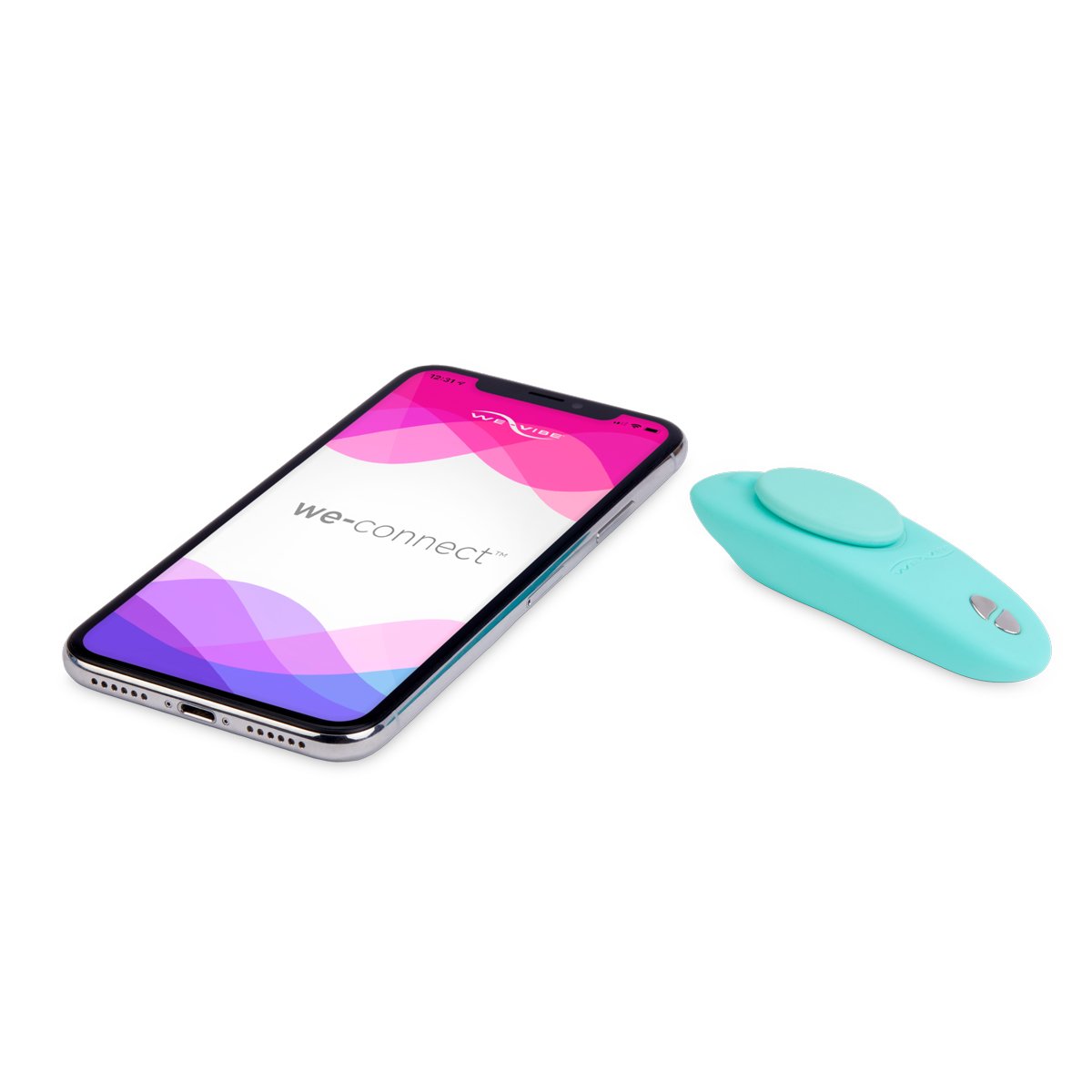 Vibrador para Clit�ris Moxie by We-Vibe Cyan em vista lateral
