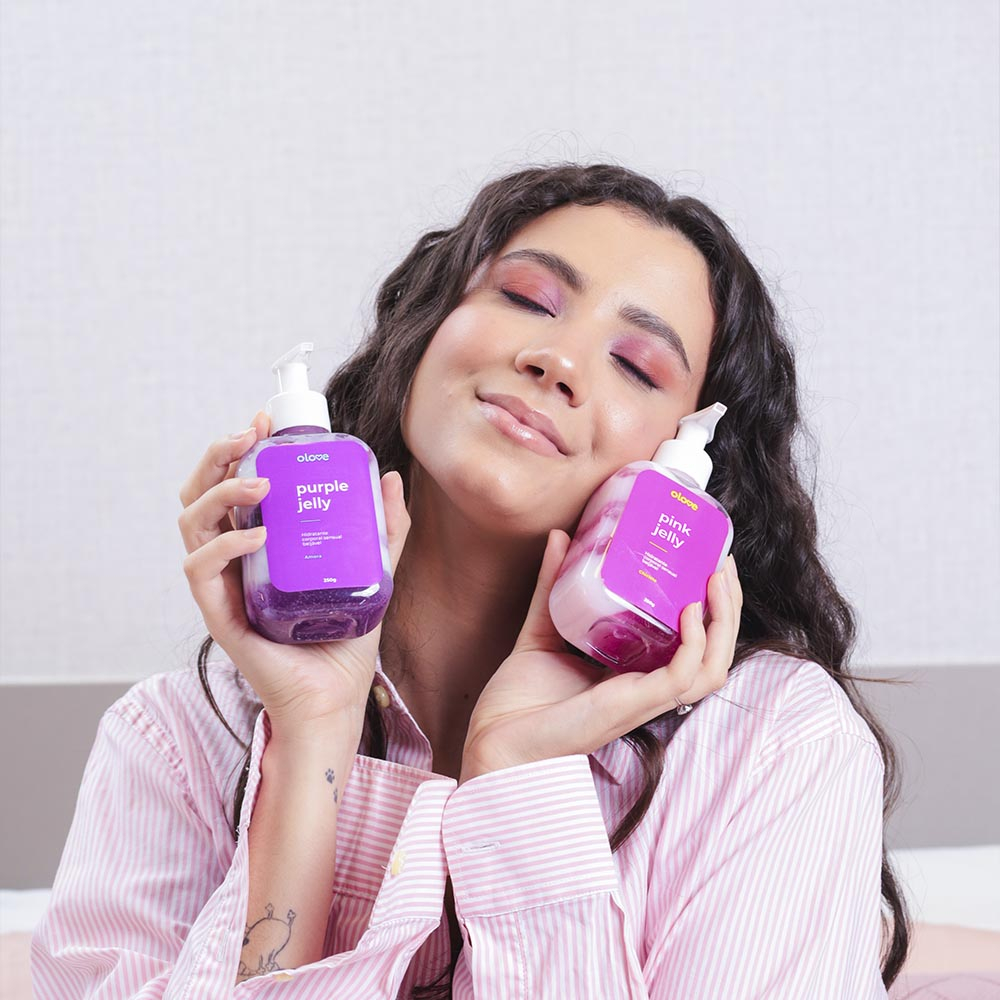 Gel Hidratante Corporal Sensual Pink Jelly Sabor Chiclete 250ml com a mesma imagem da primeira foto, destacando o produto em fundo branco