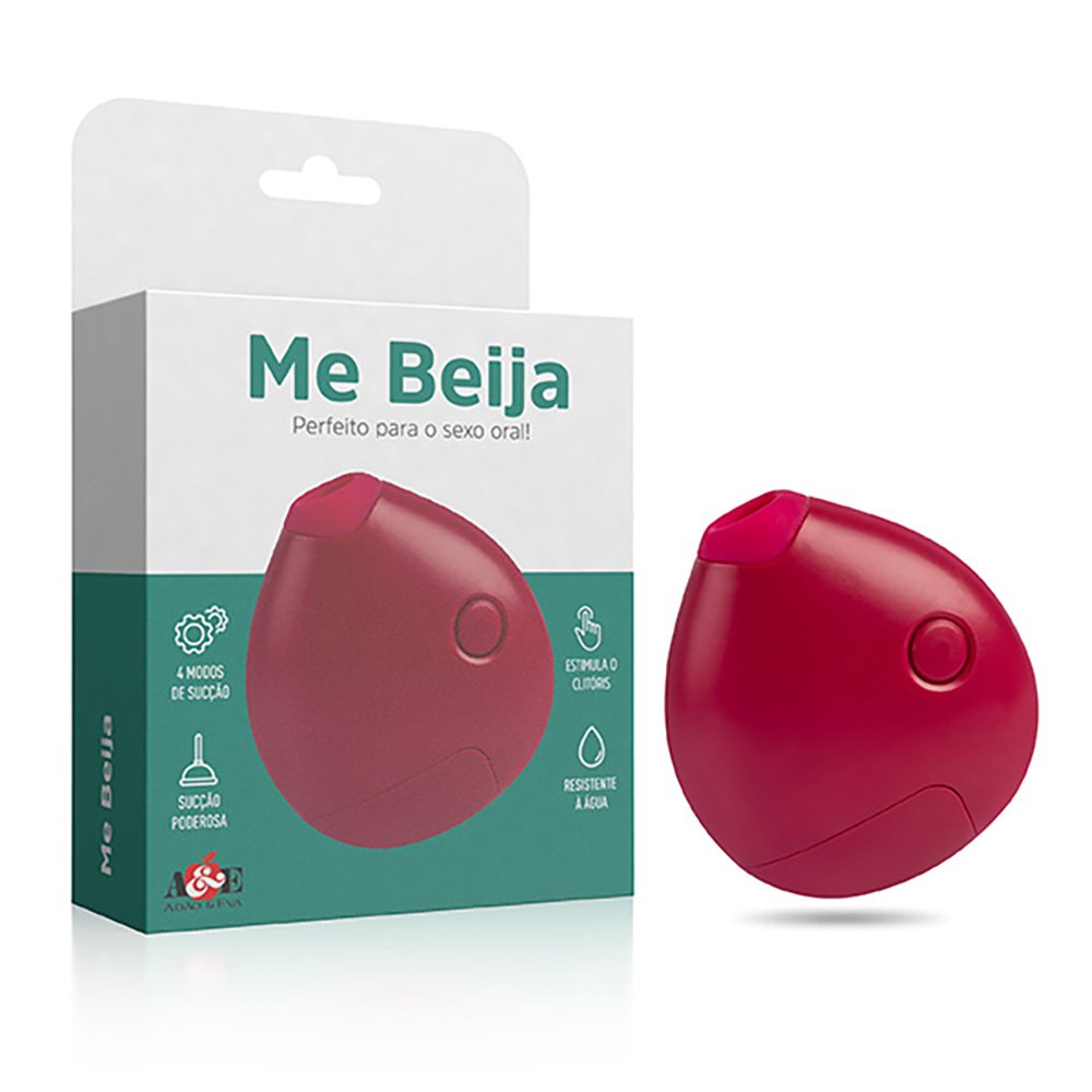Vibrador para Clitóris em Silicone com 4 Modos de Sucção Me Beija Vermelho | Foto 01