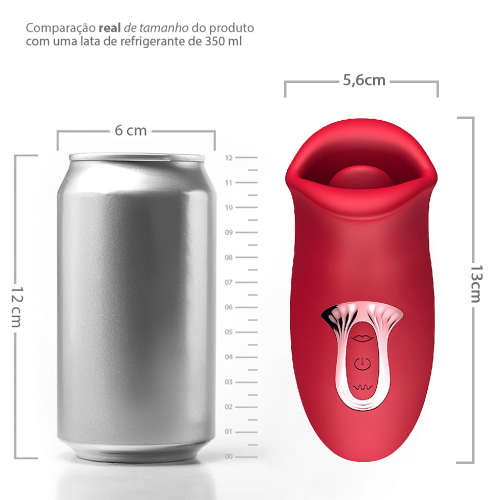 Detalhe do bocal succionador do Pulsador de Clit�ris Magic Kiss Vermelho, demonstrando seu formato