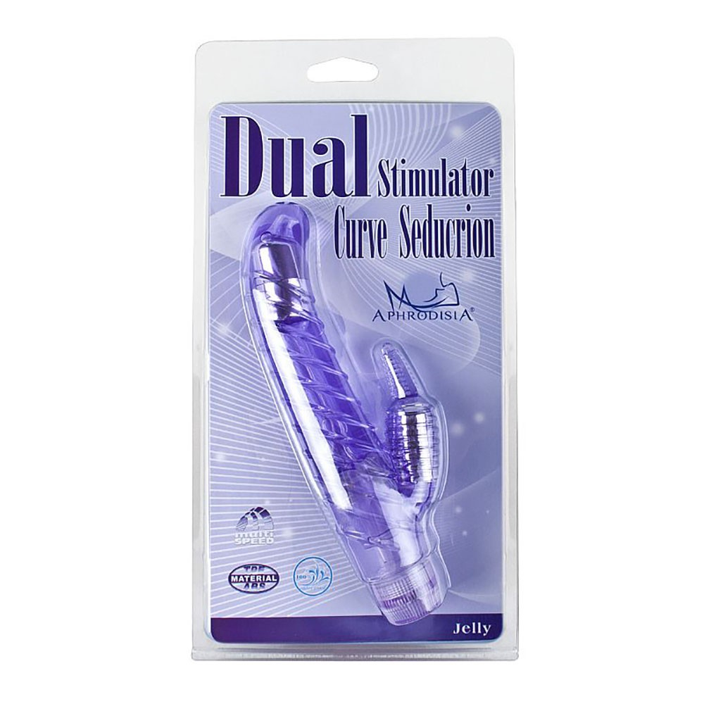 Close-up da base do Vibrador Duplo Curve Seduction Lil�s, onde se encontra o compartimento de pilhas