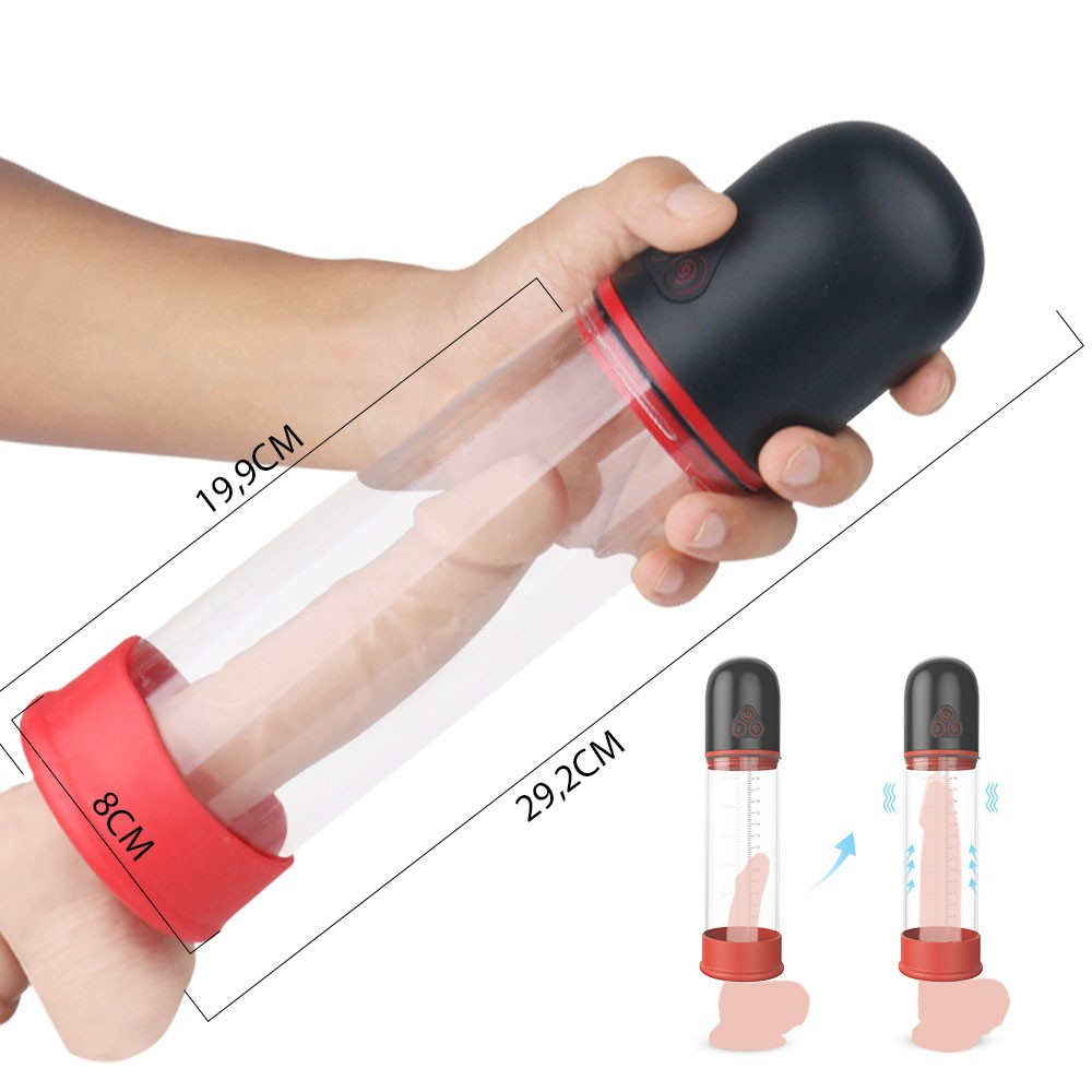 Bomba Peniana com Bocal em Silicone Ultra Potente 9 Vibrações Recarregável Air Preta | Foto 06