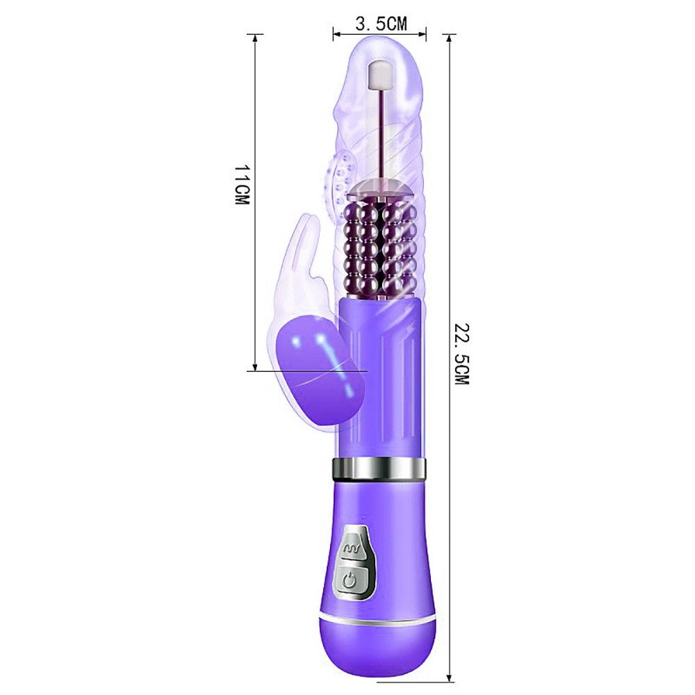 Foto da base inferior do Vibrador Rabbit Recarreg�vel Coelho II Roxo, com a entrada USB para carregamento