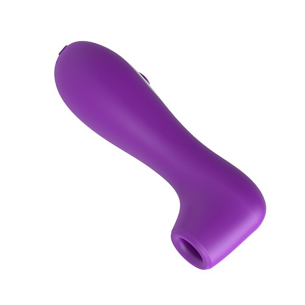 Sugador de Clit�ris roxo, visto de lado mostrando o design ergon�mico e a curvatura suave do corpo