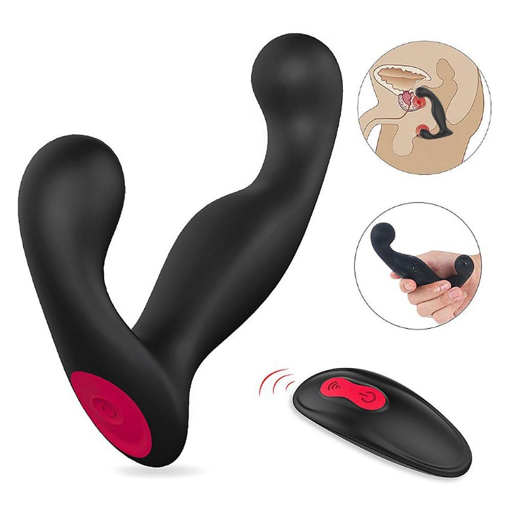Estimulador de Próstata em Silicone Recarregável com 9 Vibrações e Controle sem Fio Jelly Preto | Foto 01